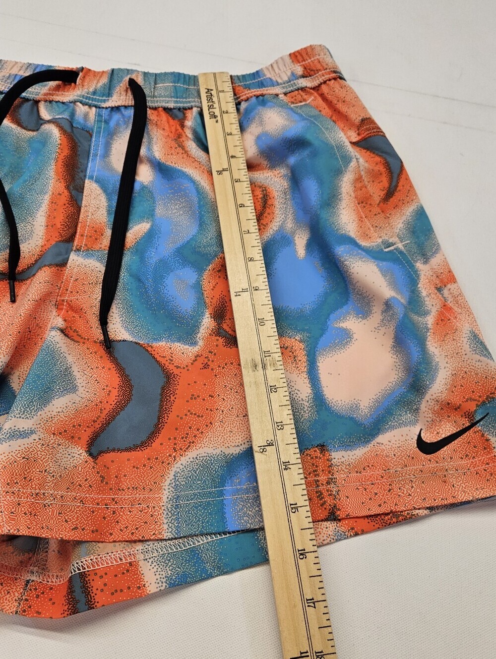 Nike Pro Dri-Fit Athletic Training Shorts Mens Size Large Coral Blue Orange - Picture 7 of 7